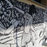 Un particolare del murales di Vezzano