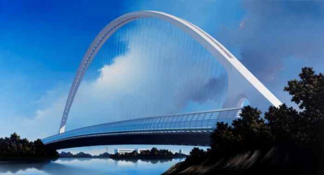 Angelo-Davoli-Calatrava-bridge-olio-su-tela2009-cm130x240